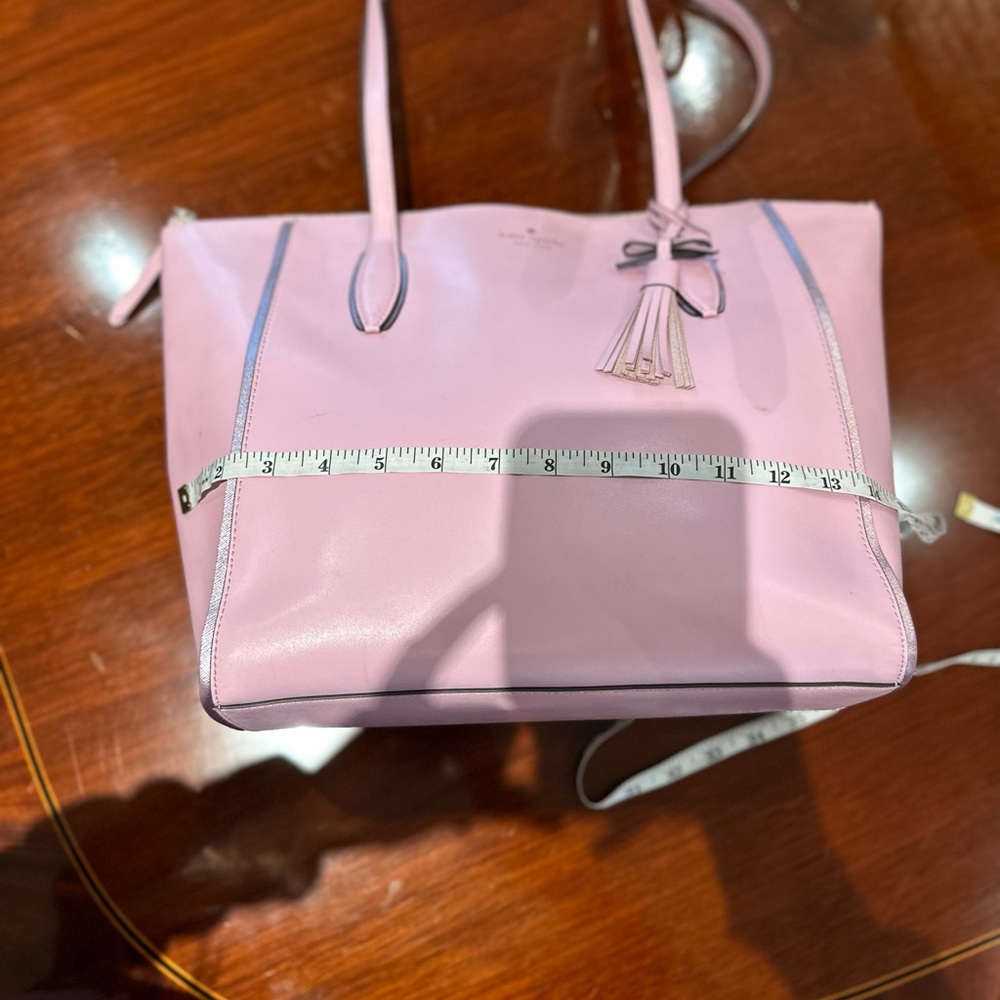 Like NEW Kate Spade tote beautiful pink leather zip tote - Picture 9 of 11